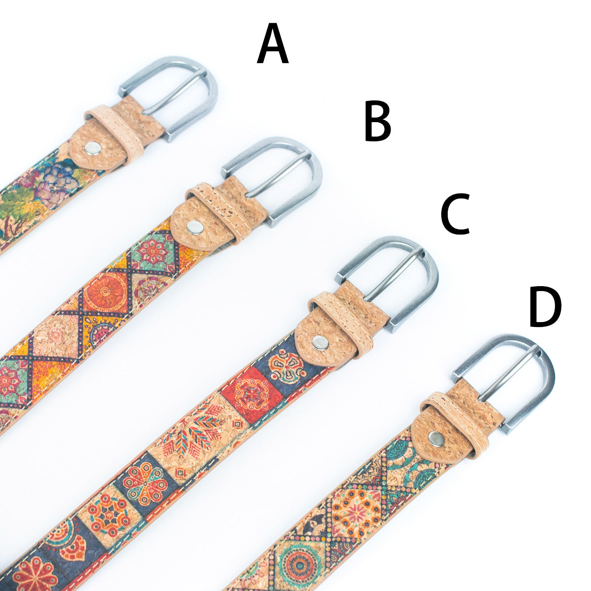 Floral Print Cork Women's Belt Width of 2.8cm L-1027-1