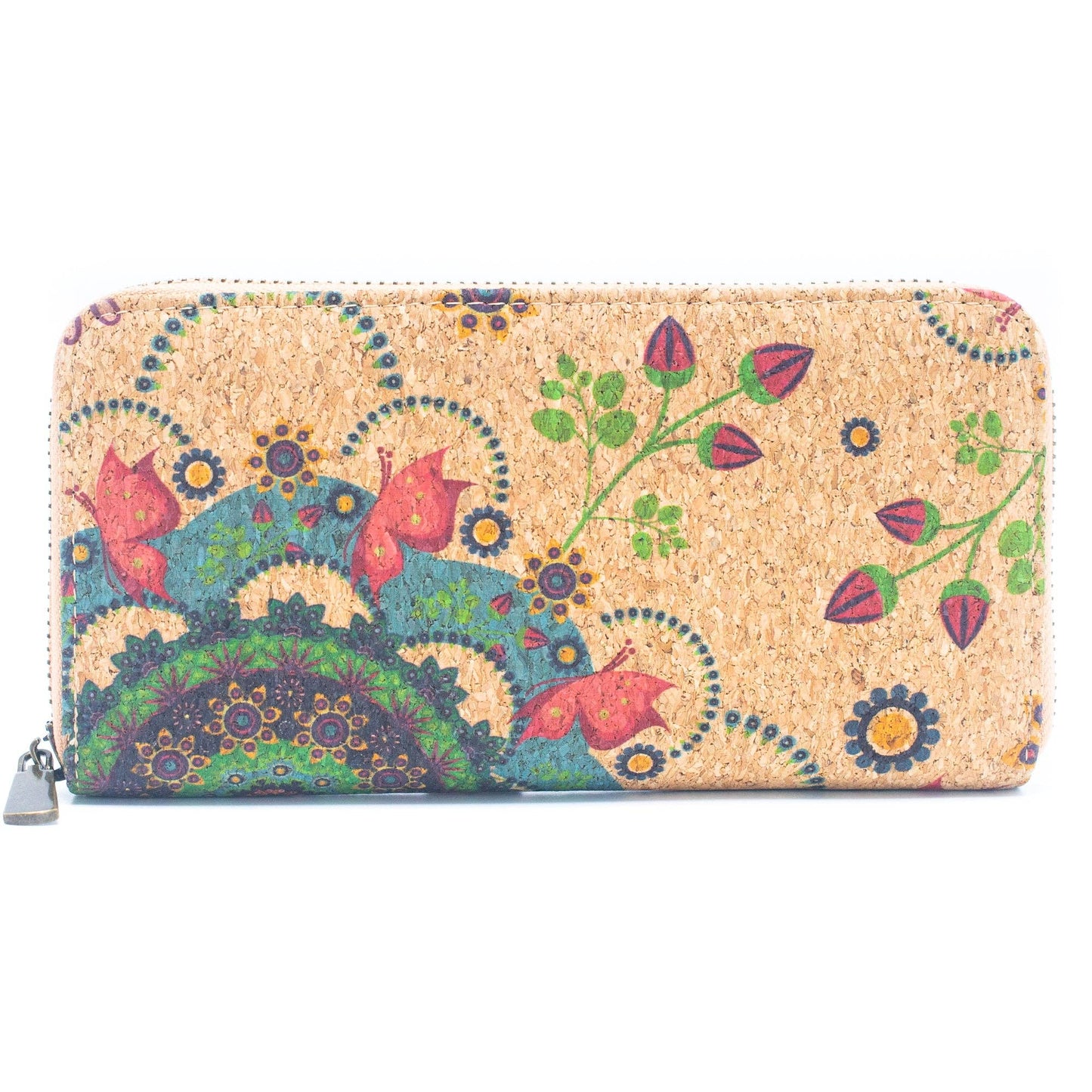 Various patterns natural cork women zipper card wallet- Vegan Cork Wallet BAG-2219-7