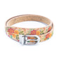 Floral Print Cork Women's Belt with Adjustable Buckle-Width L-898-3