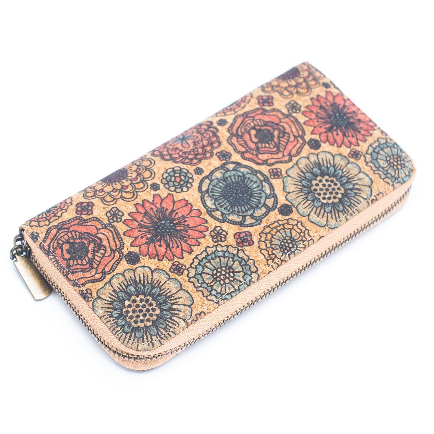 Various patterns natural cork women zipper card wallet- Vegan Cork Wallet BAG-2219-2