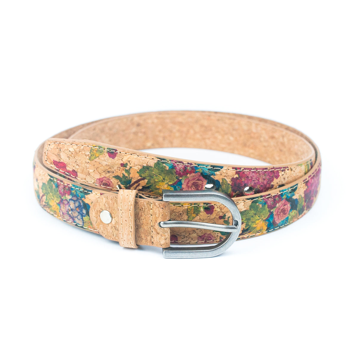 Floral Print Cork Women's Belt Width of 2.8cm L-1027-8