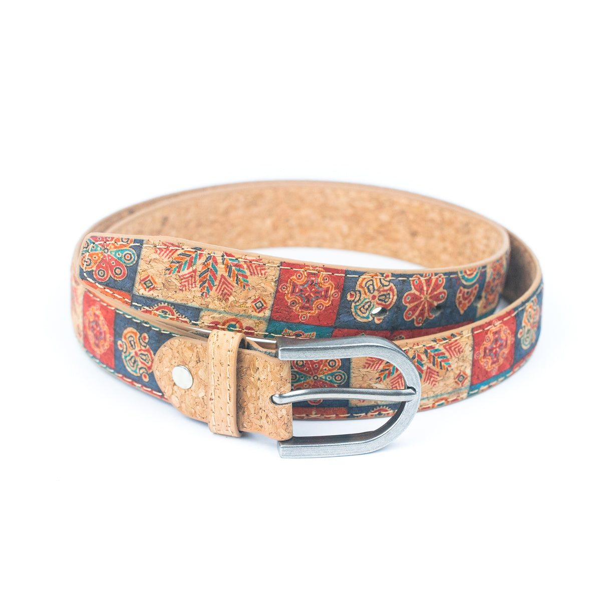 Floral Print Cork Women's Belt Width of 2.8cm L-1027-10