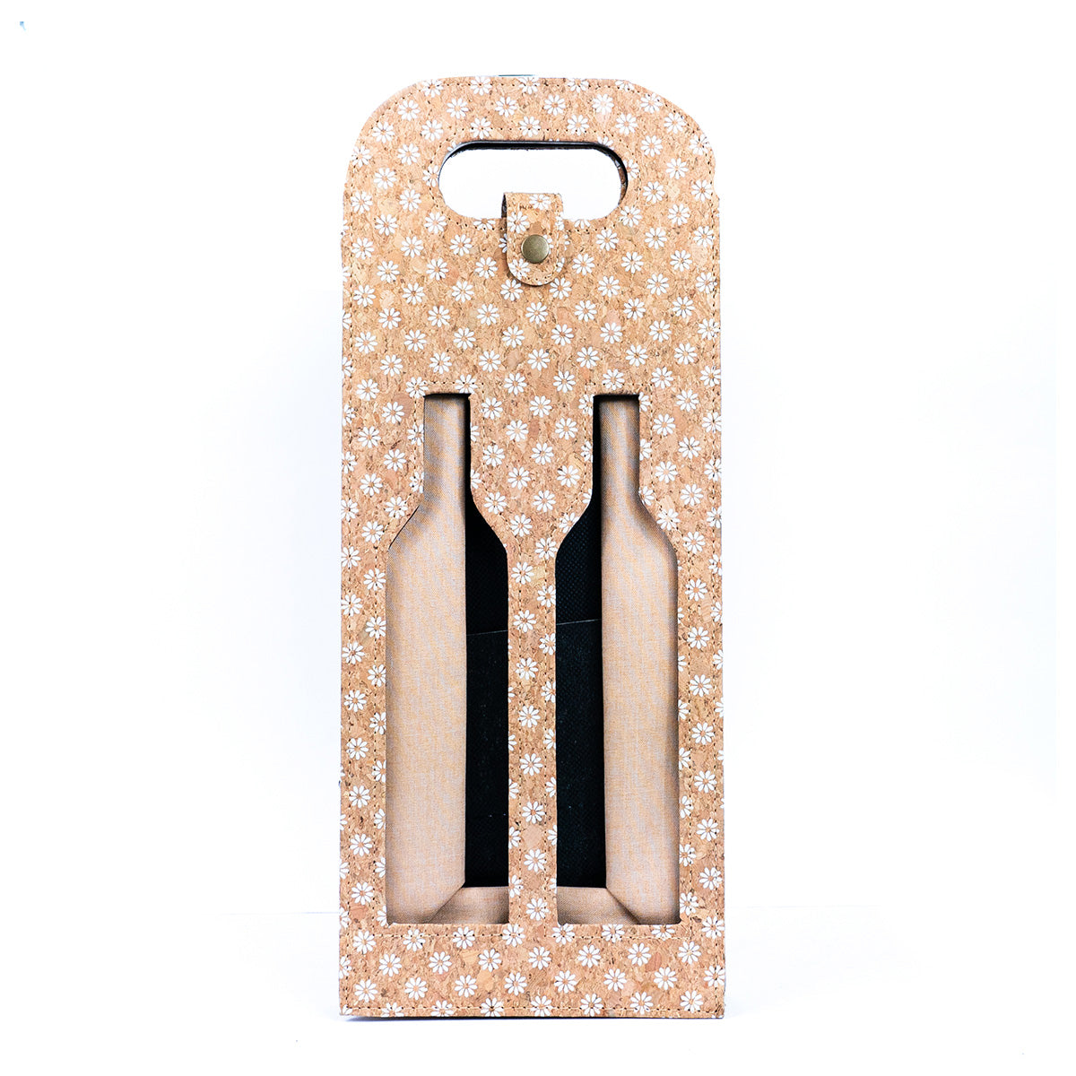 Dual-Bottle Bohemian Cork Wine Carrier and Gift Bag L-911-1