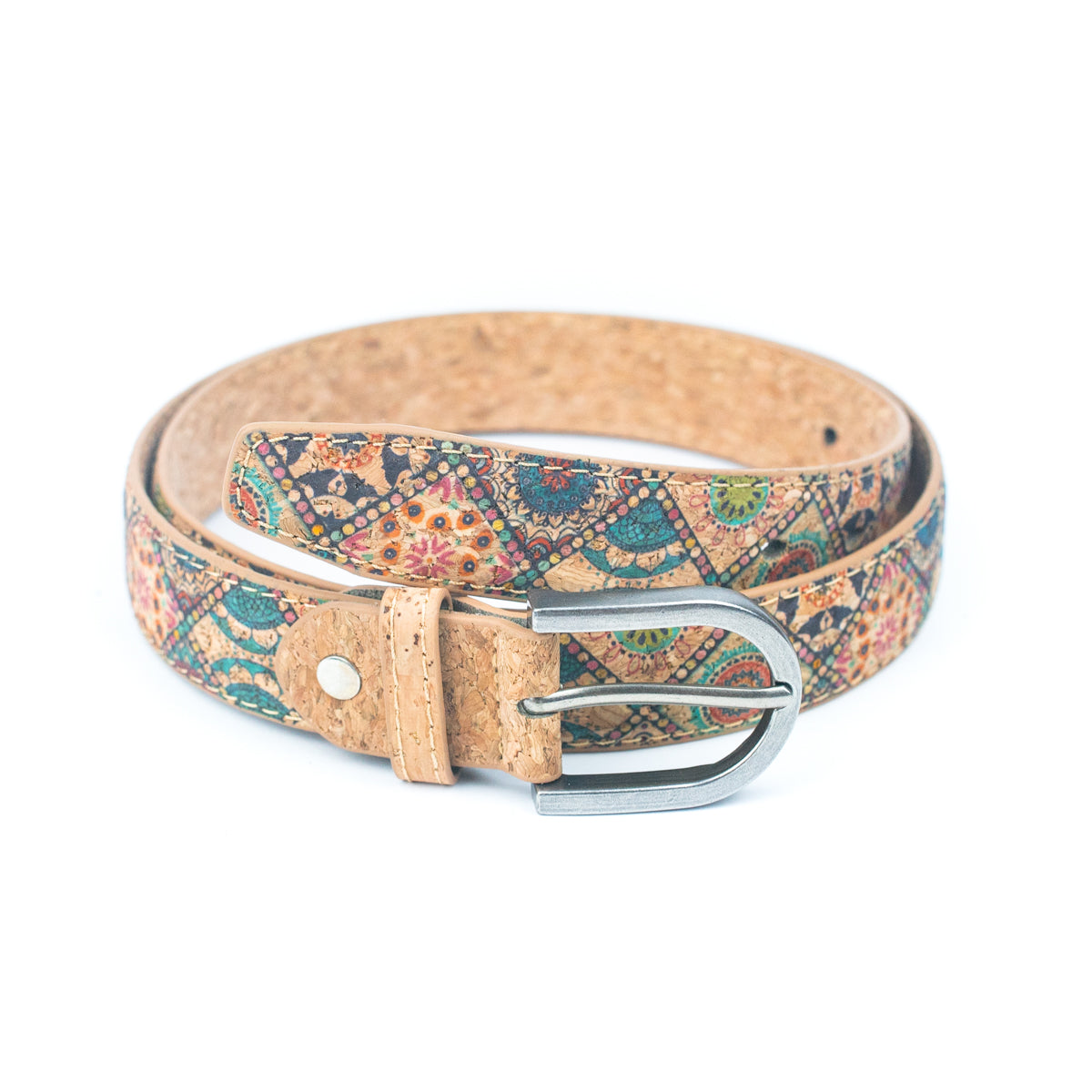 Floral Print Cork Women's Belt Width of 2.8cm L-1027-2