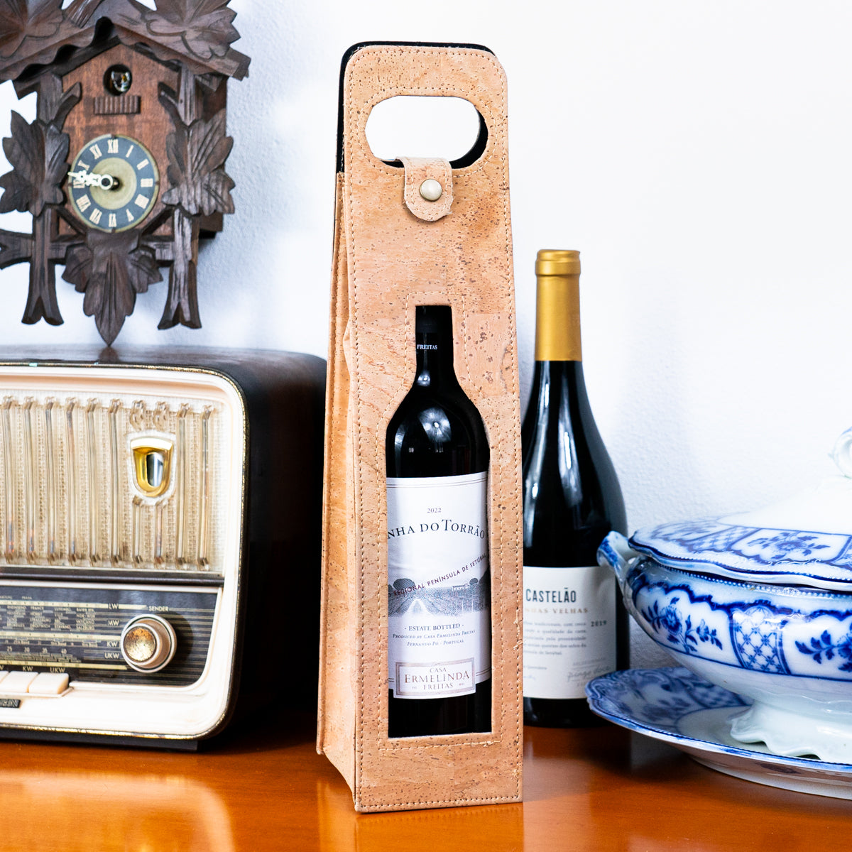 Natural Cork Wine Carrier and Gift Bag L-1069-0