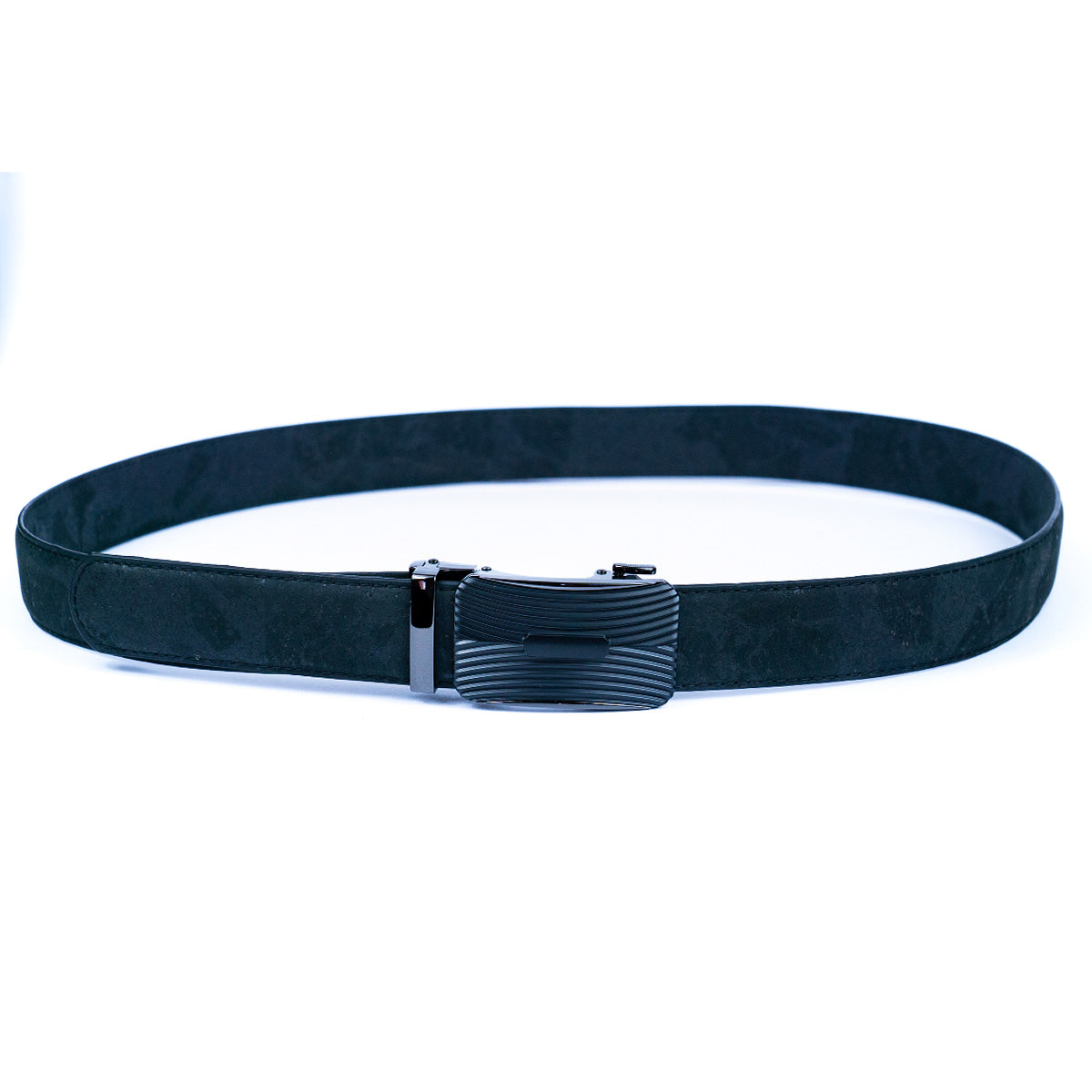 The Classic Gentleman’s Black Cork No-Hole Belt L-878-B-2