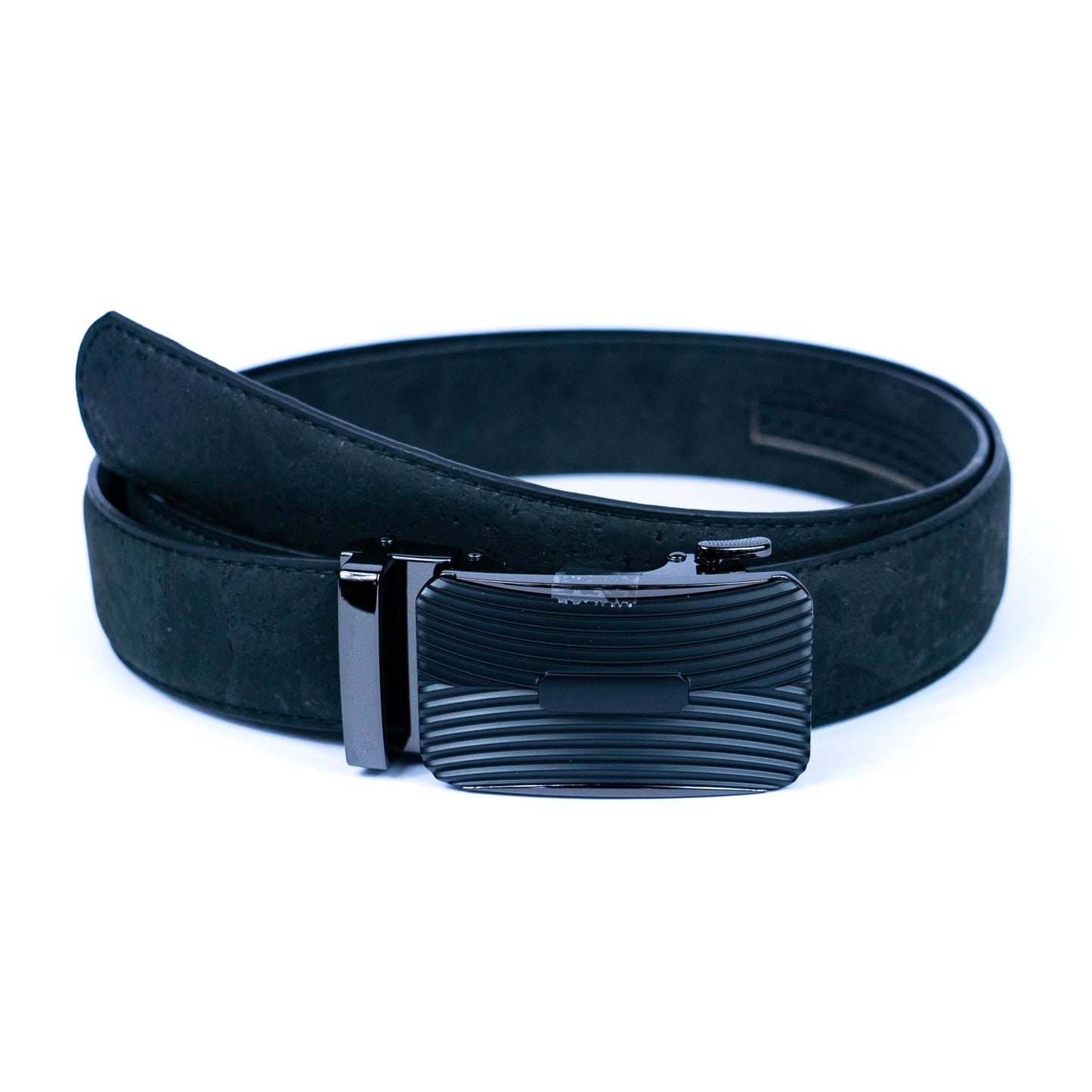 The Classic Gentleman’s Black Cork No-Hole Belt L-878-B-0