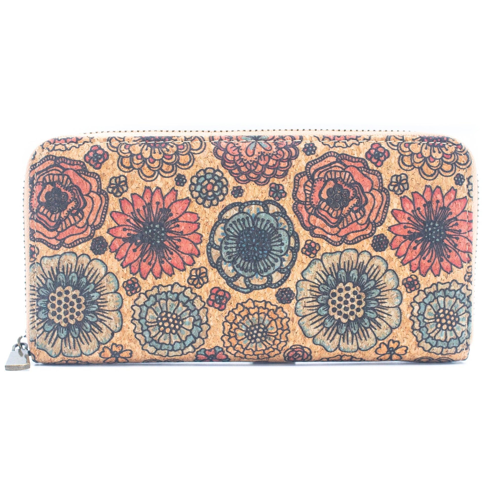 Various patterns natural cork women zipper card wallet- Vegan Cork Wallet BAG-2219-4