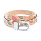 Floral Print Cork Women's Belt with Adjustable Buckle-Width L-898-11