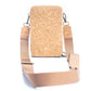 Natural Cork Women's Crossbody Phone Bag with Triple Zipper BAG-2241-13