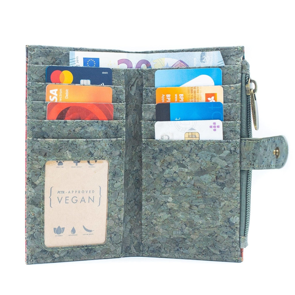 BUY 1 GET 1 FREE: Green Cork Wallet BAG-2082-3