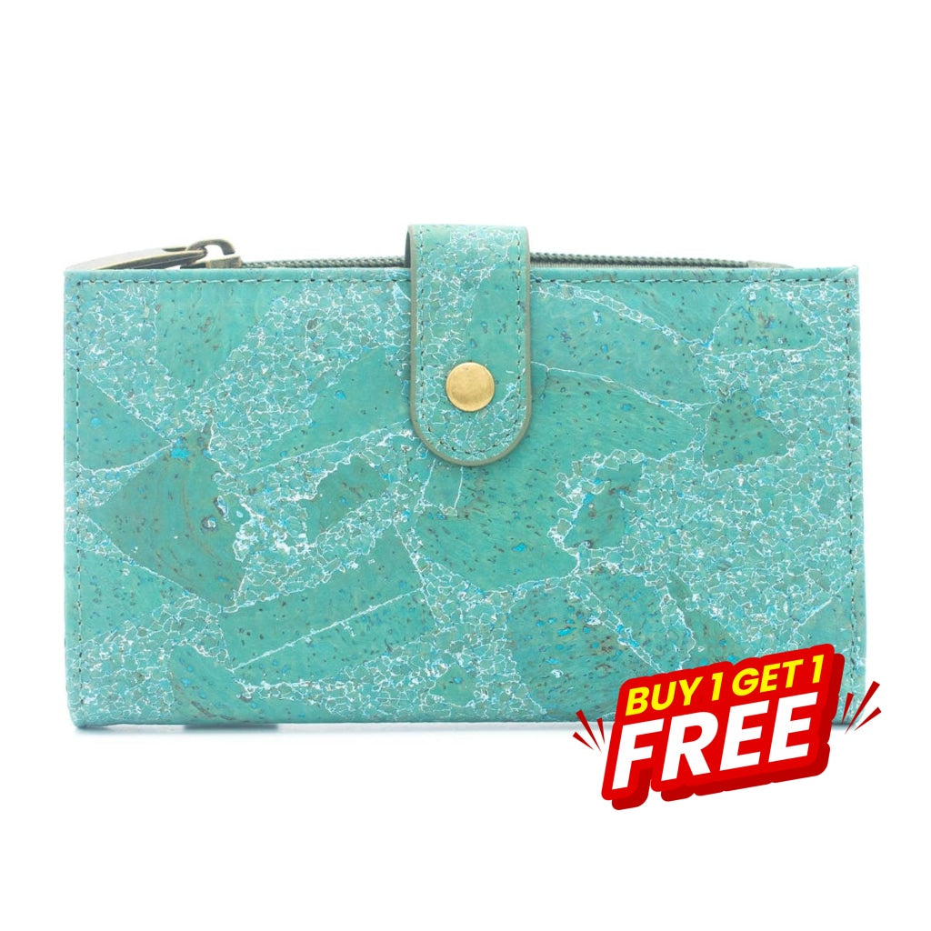 BUY 1 GET 1 FREE: Green Cork Wallet BAG-2082-0