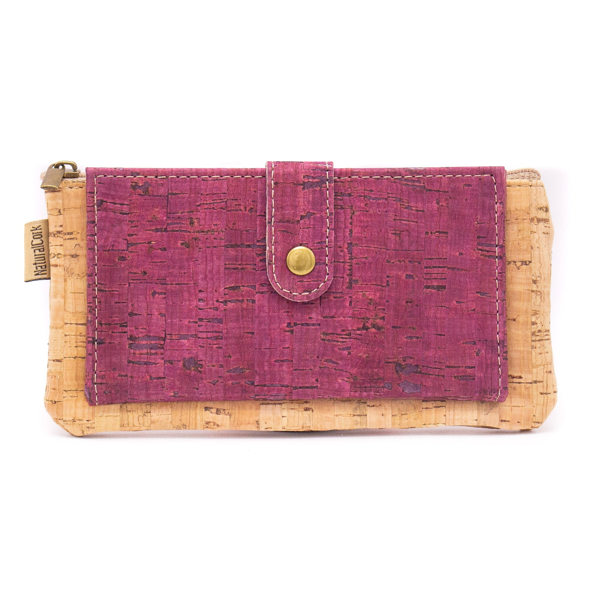 Red wine cork Slim snap wallet BAG-2052-A - Liegoo