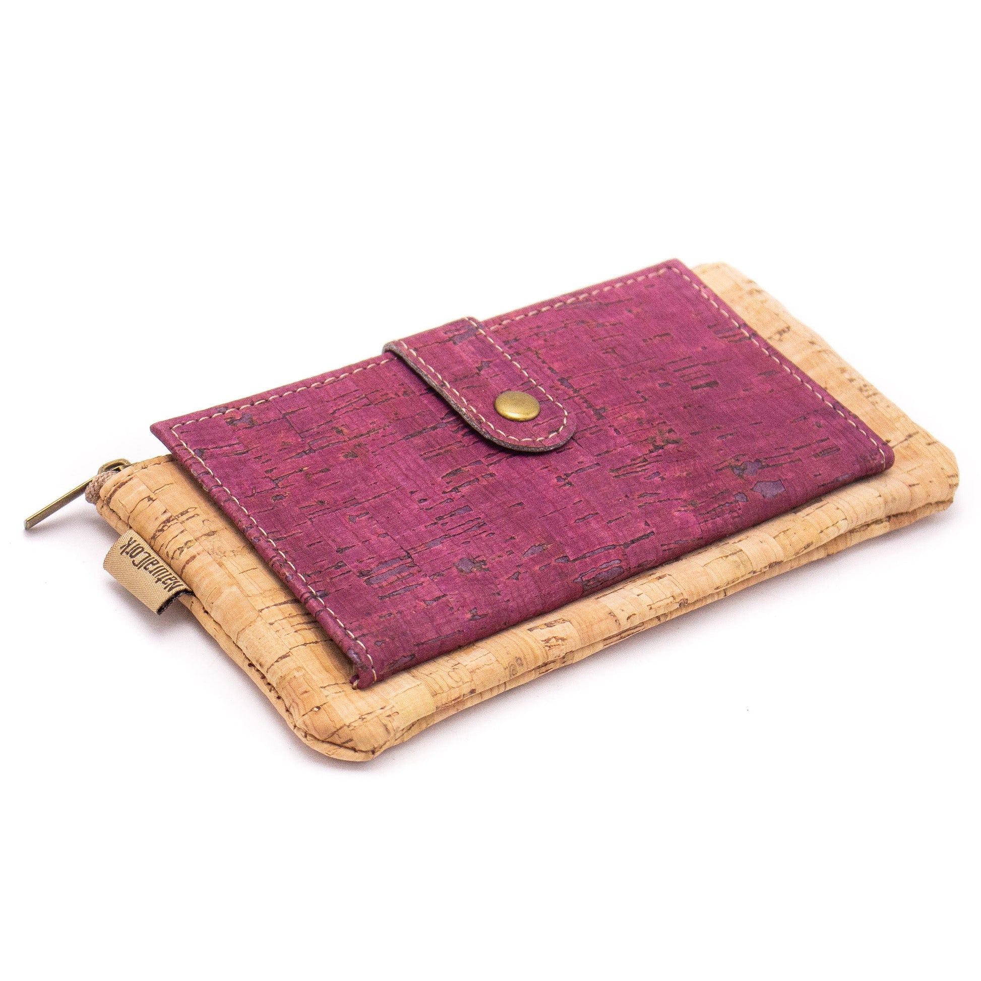 Red wine cork Slim snap wallet BAG-2052-A - Liegoo