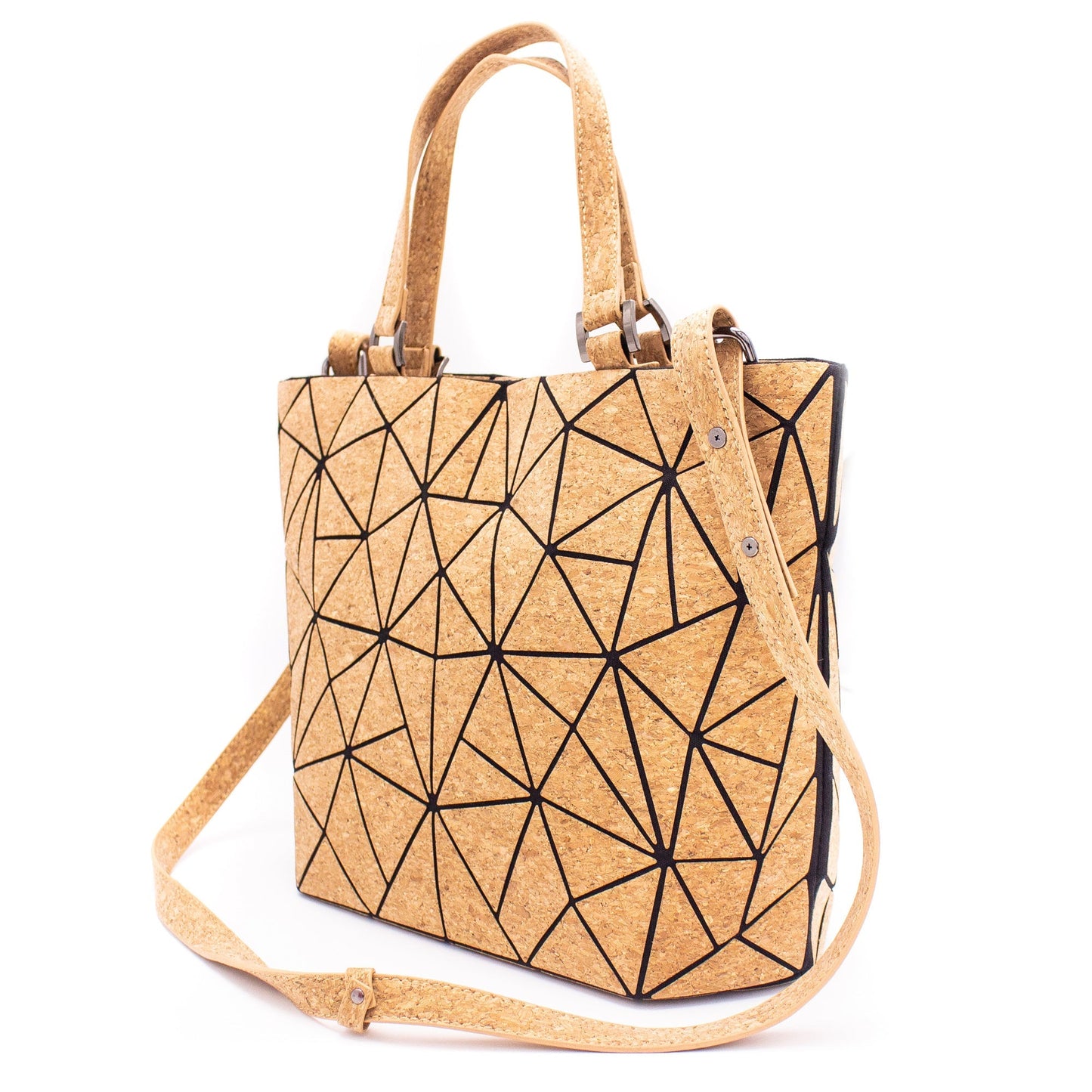 Cross-road, Geometric Cork Handbag for Women BAG-2207-11