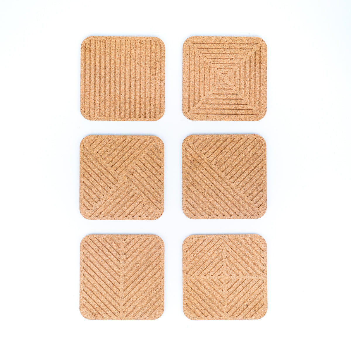 Natural Cork Coaster Set with Storage Tray L-1055-2